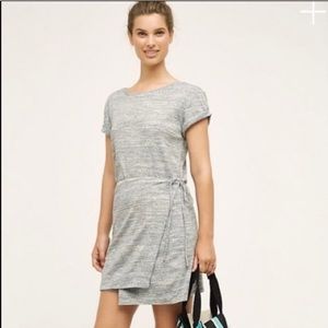 Anthropologie Maeve Riley Grey Wrap Dress